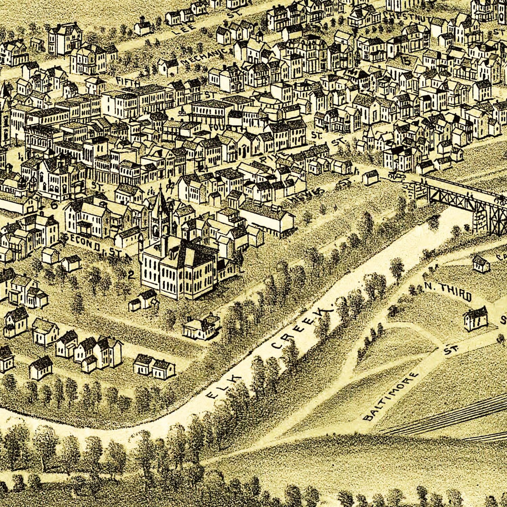 Vintage Map of Clarksburg, West Virginia 1898