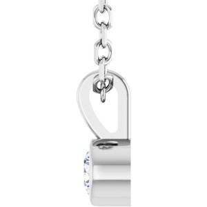 Sterling Silver .06 CT Natural Diamond Bezel-Set Solitaire 16-18" Necklace