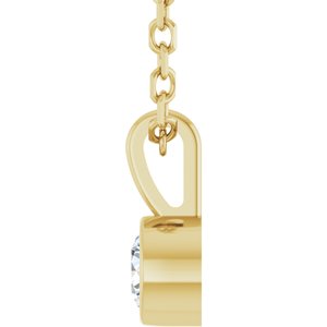 14K Yellow 1/10 CT Natural Diamond Bezel-Set Solitaire 16-18" Necklace