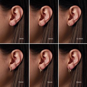 14K White Hinged 12.5 mm Hoop Earring