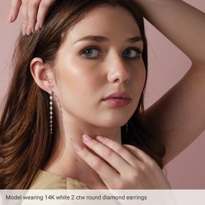 14K Yellow Gold 1 3/4 CTW Lab-Grown Diamond Earrings – image 3