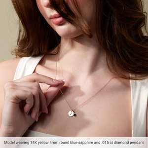 14K White Gold Lab-Grown Alexandrite & .03 CT Natural Diamond Charm/Pendant – image 4