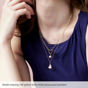 Platinum Cultured Black Akoya Pearl Charm/Pendant – image 3