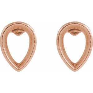 14K Rose Gold 3x2 mm Pear Bezel-Set Earring Mounting – image 2