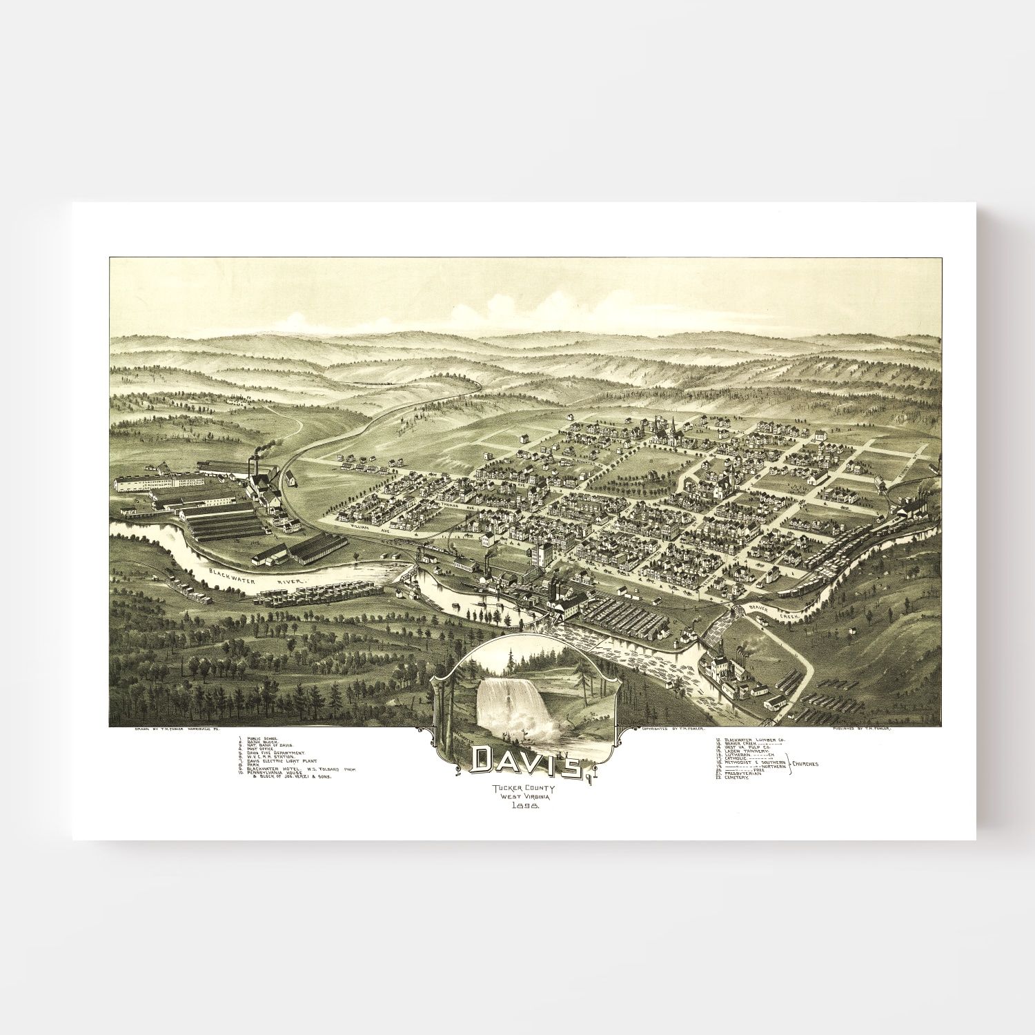 Vintage Map of Davis, West Virginia 1898