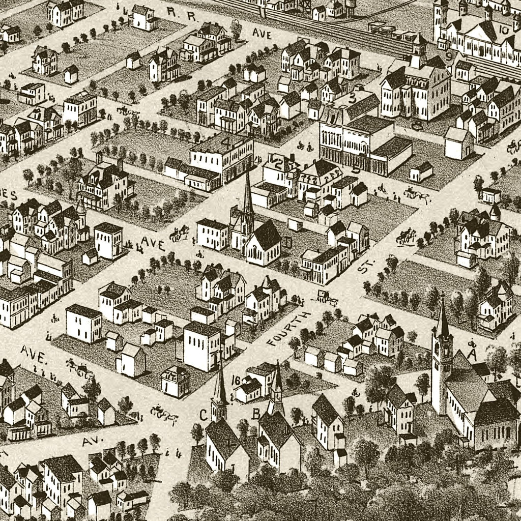 Vintage Map of Elkins, West Virginia 1897