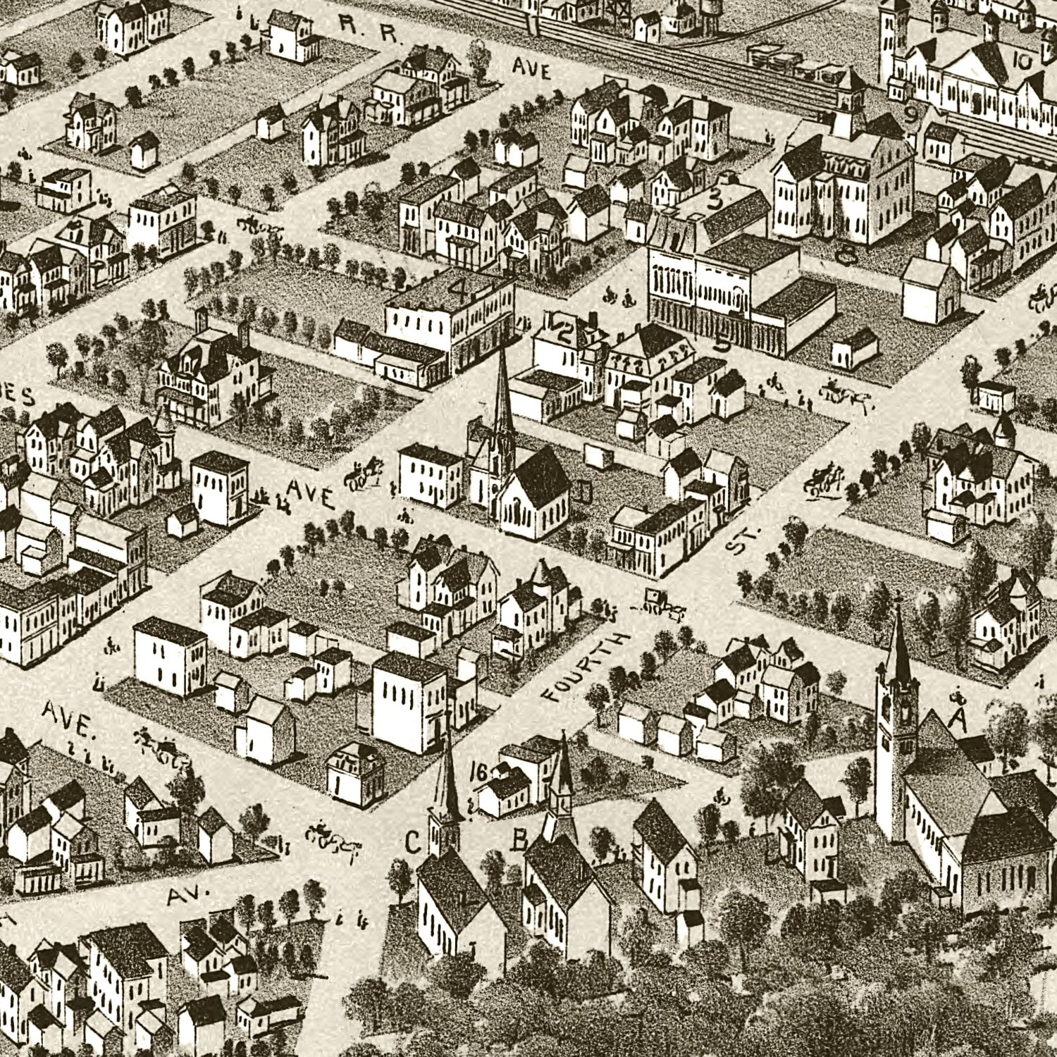 Vintage Map of Elkins, West Virginia 1897