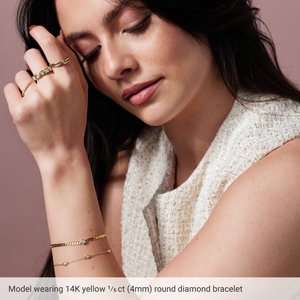 14K Yellow Gold Natural Ruby Link 7" Bracelet – image 3