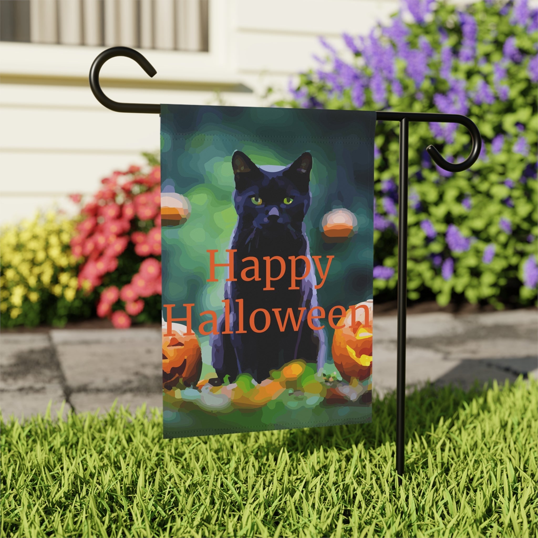 Garden Flag - Happy Halloween Black Cat Outdoor Decor