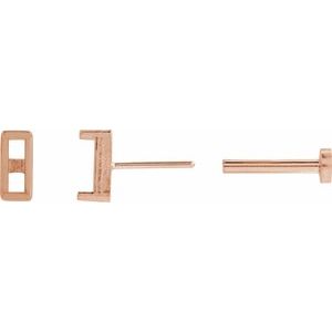 14K Rose Gold 4x2 mm Straight Baguette Channel-Set Earring Mounting