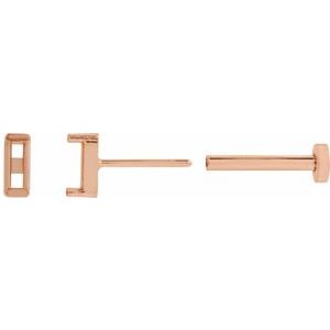 14K Rose Gold 3x1.5 mm Straight Baguette Channel-Set Earring Mounting
