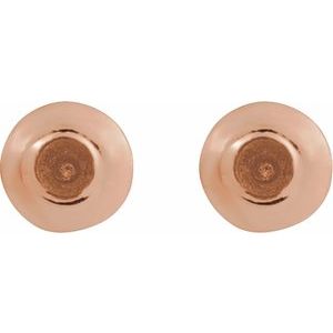 14K Rose Gold 1.5 mm Round Domed Bezel-Set Earring Mounting – image 2