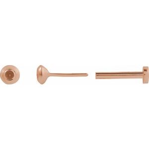 14K Rose Gold 1.5 mm Round Domed Bezel-Set Earring Mounting