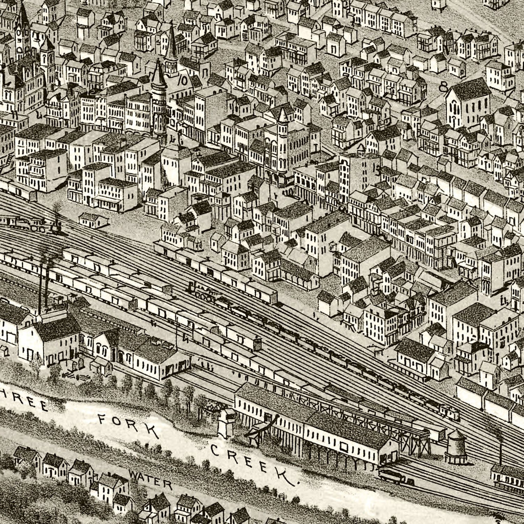 Vintage Map of Grafton, West Virginia 1898