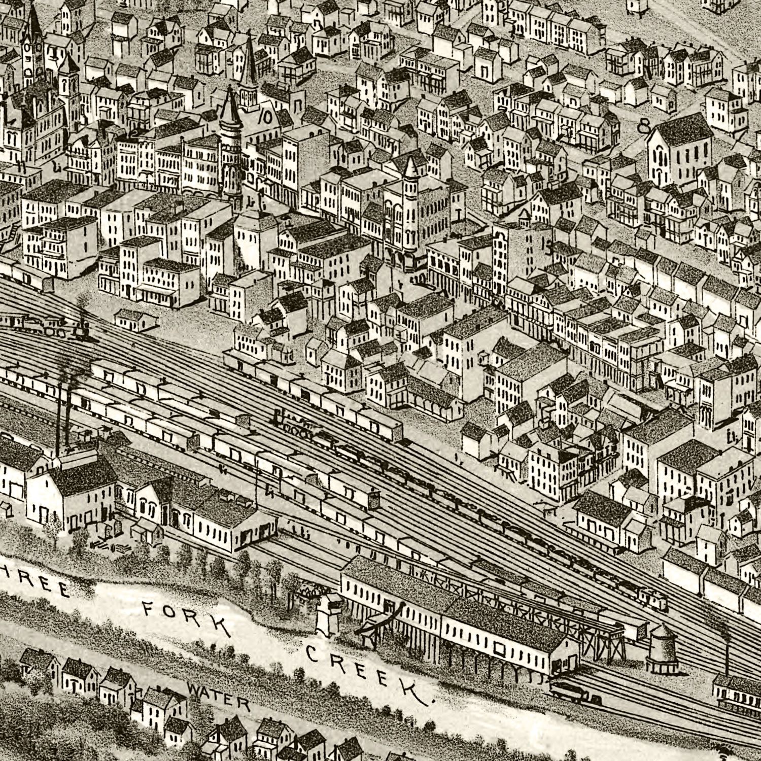 Vintage Map of Grafton, West Virginia 1898
