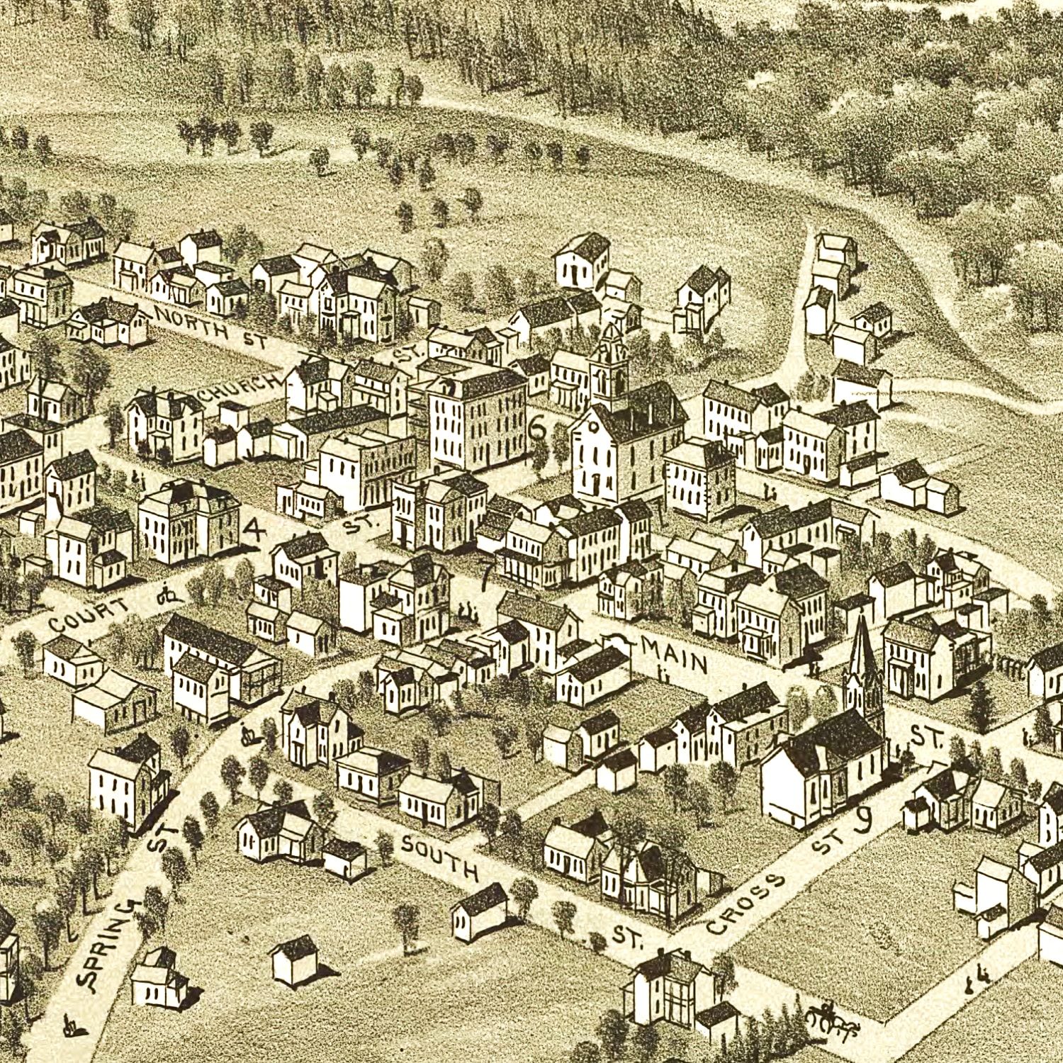 Vintage Map of Harrisville, West Virginia 1899