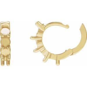 14K Yellow Gold 3 mm Round Hinged 13.1 mm Hoop Earring Mounting – image 3