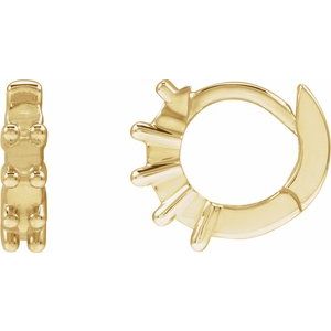 14K Yellow Gold 2 mm Round Hinged 9.9 mm Hoop Earring Mounting