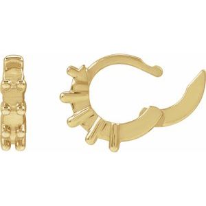 14K Yellow Gold 2 mm Round Hinged 9.9 mm Hoop Earring Mounting – image 3