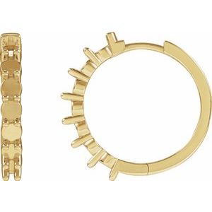 14K Yellow Gold 3 mm Round Hinged 20.9 mm Hoop Earring Mounting
