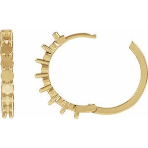 14K Yellow Gold 3 mm Round Hinged 20.9 mm Hoop Earring Mounting – image 3