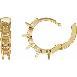 14K Yellow Gold 3.5 mm Round Hinged 14.3 mm Hoop Earring Mounting – image 3