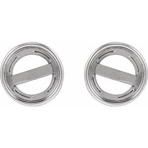 Platinum 4 mm Round Bezel-Set Stud Earring Mounting – image 2
