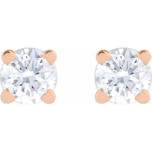 14K Rose Gold 1/10 CT Natural Diamond  Earring – image 2