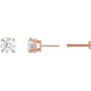 14K Rose Gold 1/3 CT Lab-Grown Diamond Earring