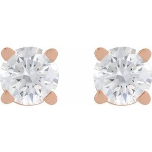 14K Rose Gold Natural White Sapphire Earring – image 2