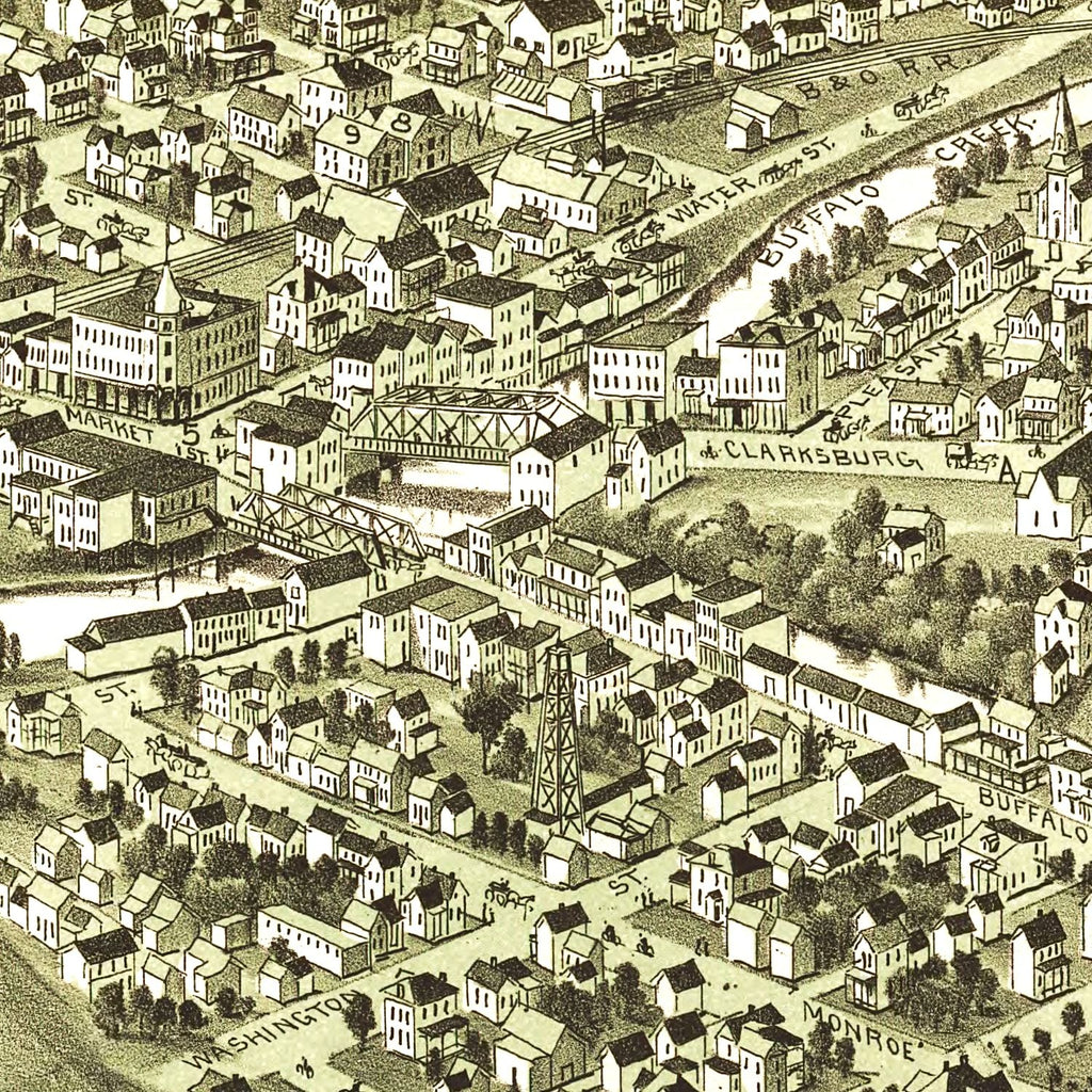 Vintage Map of Mannington, West Virginia 1897