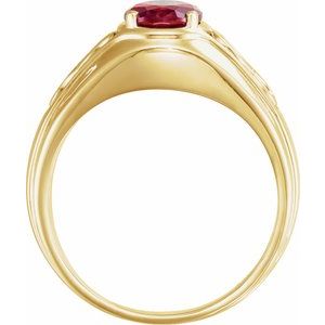 14K Yellow Gold Lab-Grown Ruby Infinity Ring