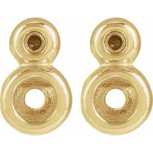 14K Yellow Gold 3 mm Accented Earring Mounting – image 2