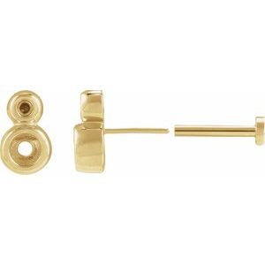 14K Yellow Gold 3 mm Accented Earring Mounting – image 3