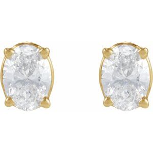 14K Yellow Gold 1/6 CT Natural Diamond Earring – image 2