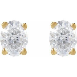 14K Yellow Gold .05 CT Natural Diamond Earring – image 2