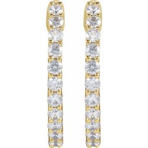 14K Yellow 3/4 CTW Lab-Grown Diamond Inside-Outside Hinged 17.2 mm Hoop Earrings