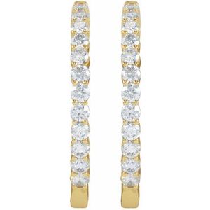 14K Yellow Gold Vermeil 3 CTW Lab-Grown Diamond Inside-Outside 30 mm Hoop Earrings – image 3