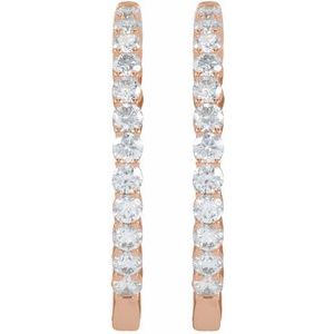 14K Rose Gold 3 CTW Lab-Grown Diamond Inside-Outside Hinged 30 mm Hoop Earrings – image 3