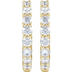14K Yellow Gold 2 CTW Lab-Grown Diamond Inside-Outside Hinged 20 mm Hoop Earrings – image 3
