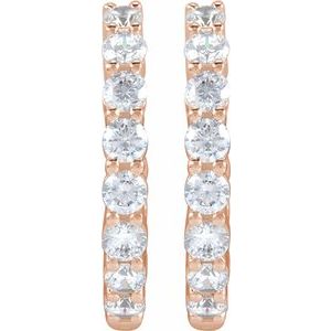 14K Rose Gold 2 CTW Lab-Grown Diamond Inside-Outside Hinged 20 mm Hoop Earrings – image 3
