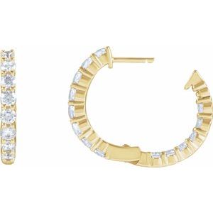 14K Yellow Gold Vermeil 2 CTW Lab-Grown Diamond Inside-Outside 20 mm Hoop Earrings – image 4