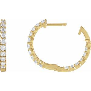 14K Yellow Gold Vermeil 1 CTW Lab-Grown Diamond Inside-Outside 19.3 mm Hoop Earrings – image 4