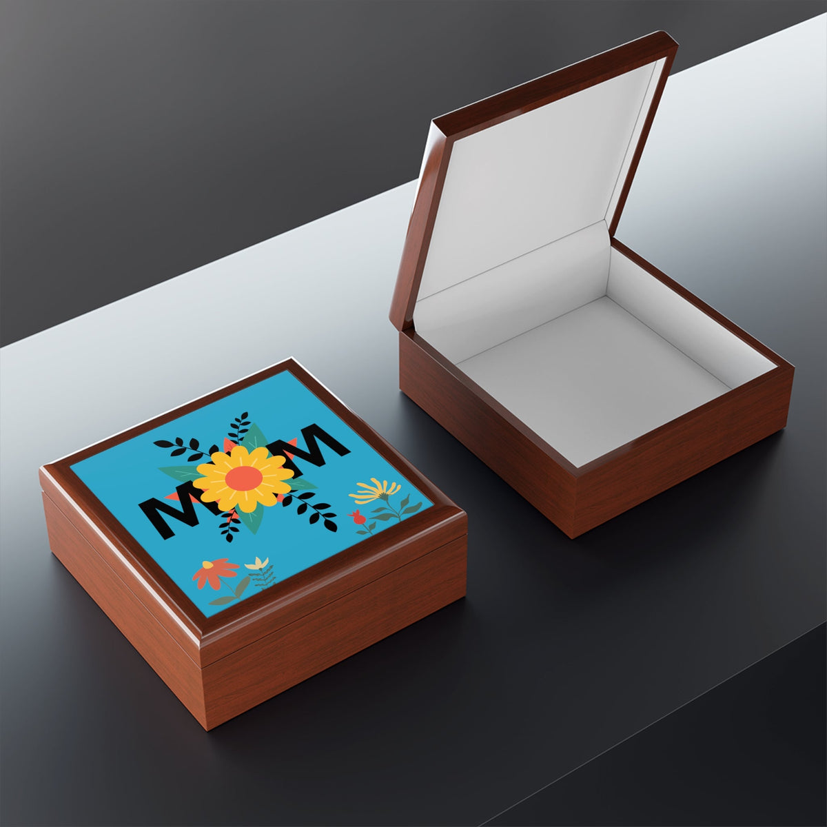Floral Pattern Mom Design Jewelry Box Perfect for Mother's Day Gift