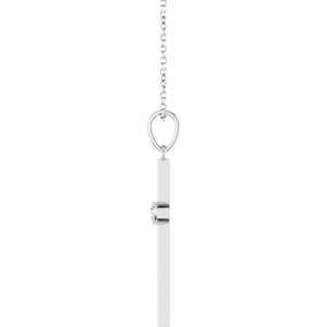 14K White Gold 1/10 CT Natural Diamond Cross 16-18" Necklace