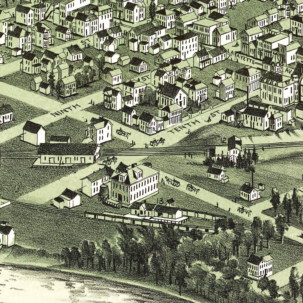 Vintage Map of Moundsville, West Virginia 1899