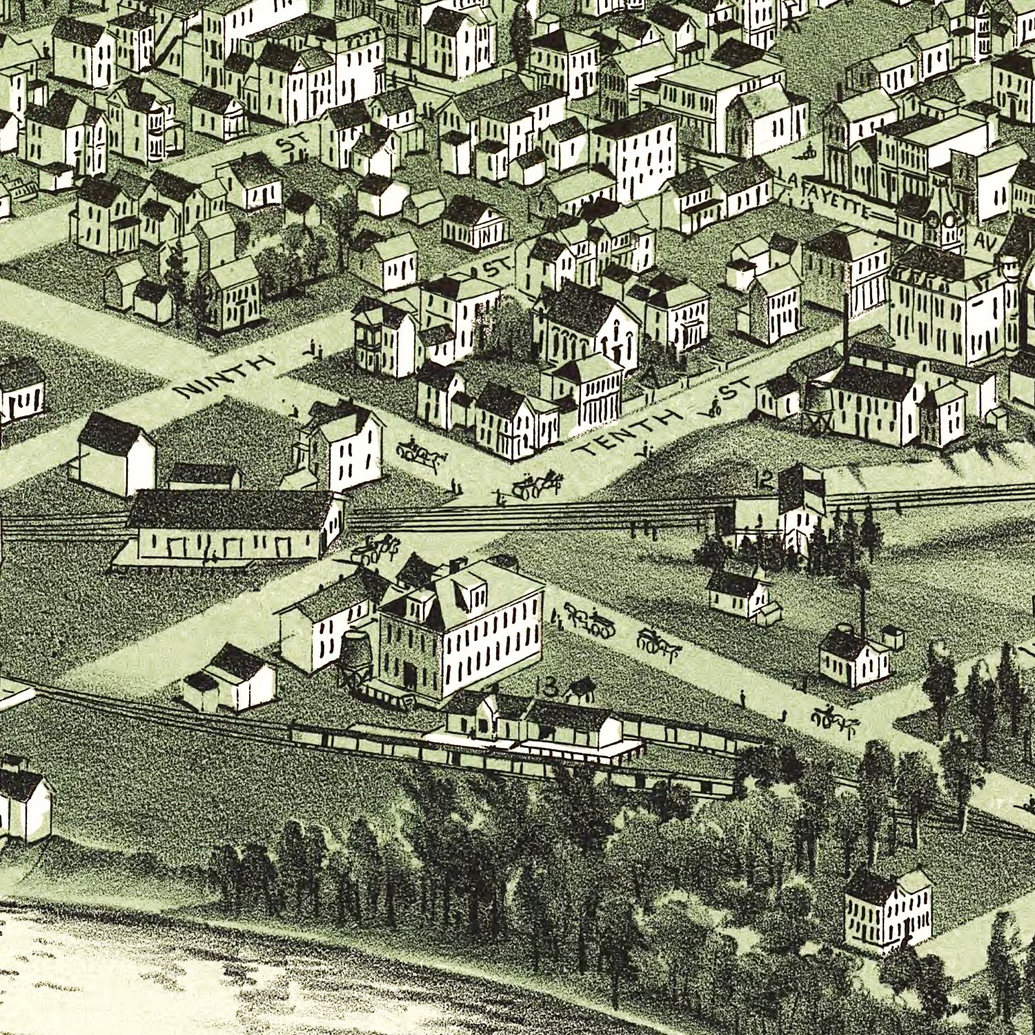 Vintage Map of Moundsville, West Virginia 1899