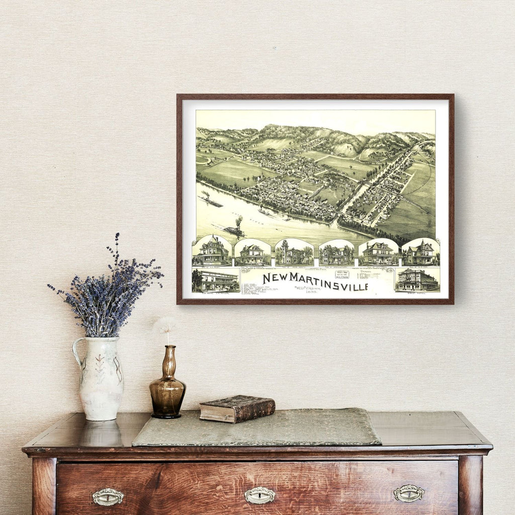 Vintage Map of New Martinsville, West Virginia 1899