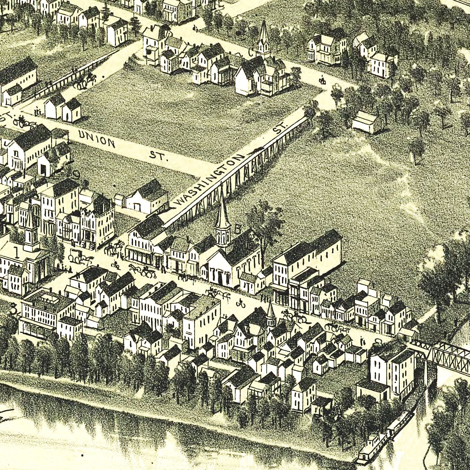 Vintage Map of New Martinsville, West Virginia 1899