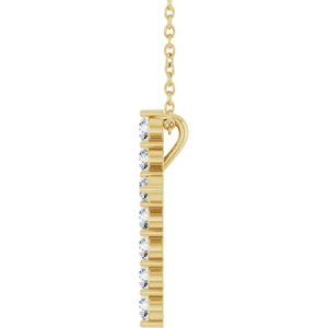 14K Yellow 3/8 CTW Natural Diamond Cross 16-18" Necklace